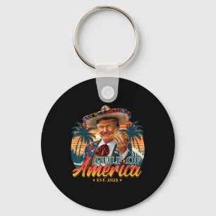 Retro Gulf Of Usa America Est 2025 American Flag G Key Ring