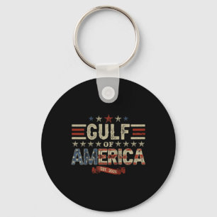 Retro Gulf Of Usa America Est 2025 American Flag G Key Ring
