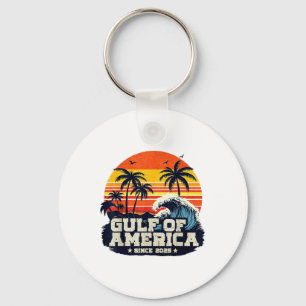 Retro Gulf Of Usa America Est 2025 American Flag G Key Ring