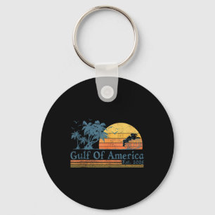 Retro Gulf Of Usa America Est 2025 American Flag G Key Ring