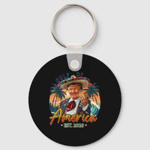 Retro Gulf Of Usa America Est 2025 American Flag G Key Ring