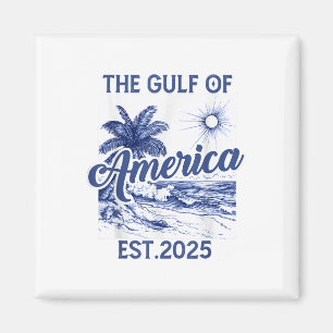 Retro Gulf Of Usa America Est 2025 American Flag G Magnet