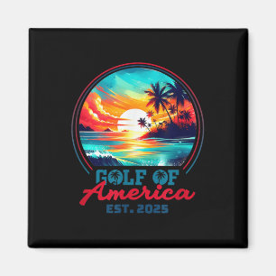 Retro Gulf Of Usa America Est 2025 American Flag G Magnet
