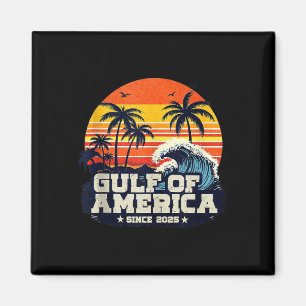 Retro Gulf Of Usa America Est 2025 American Flag G Magnet