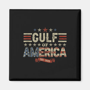 Retro Gulf Of Usa America Est 2025 American Flag G Magnet