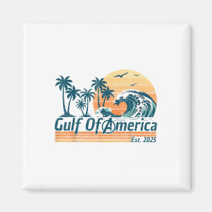 Retro Gulf Of Usa America Est 2025 American Flag G Magnet