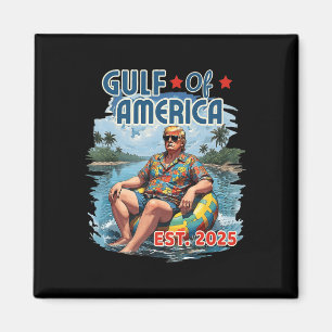 Retro Gulf Of Usa America Est 2025 American Flag G Magnet