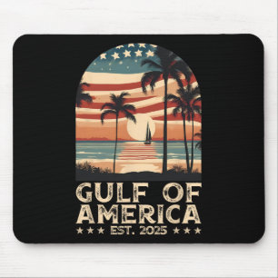 Retro Gulf Of Usa America Est 2025 American Flag G Mouse Pad