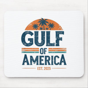 Retro Gulf Of Usa America Est 2025 American Flag G Mouse Pad