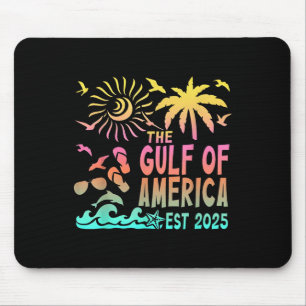 Retro Gulf Of Usa America Est 2025 American Flag G Mouse Pad