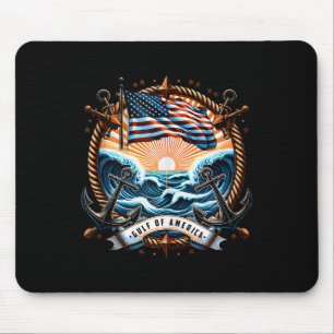 Retro Gulf Of Usa America Est 2025 American Flag G Mouse Pad