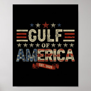 Retro Gulf Of Usa America Est 2025 American Flag G Poster