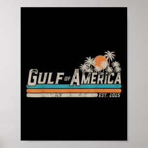 Retro Gulf Of Usa America Est 2025 American Flag G Poster