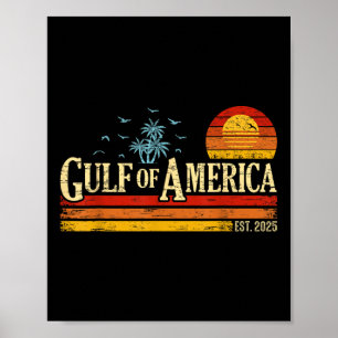Retro Gulf Of Usa America Est 2025 American Flag G Poster