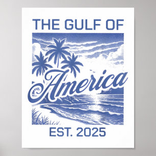 Retro Gulf Of Usa America Est 2025 American Flag G Poster