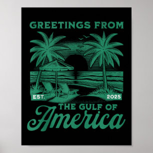 Retro Gulf Of Usa America Est 2025 American Flag G Poster
