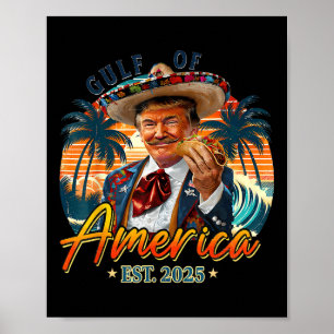 Retro Gulf Of Usa America Est 2025 American Flag G Poster
