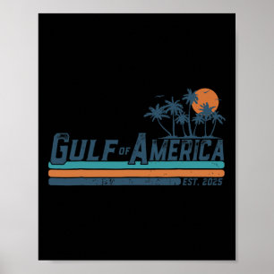 Retro Gulf Of Usa America Est 2025 American Flag G Poster