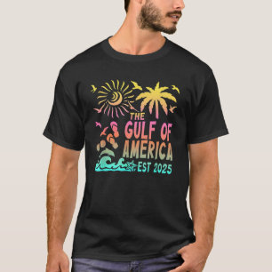 Retro Gulf Of USA America Est 2025 American Flag G T-Shirt