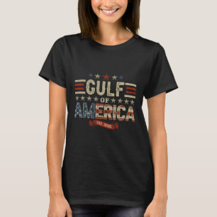 Retro Gulf Of Usa America Est 2025 American Flag G T-Shirt