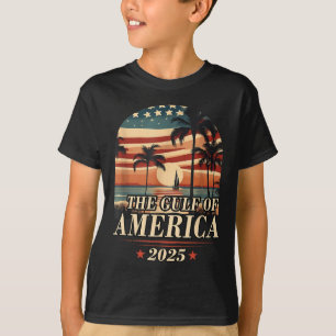 Retro Gulf Of Usa America Est 2025 American Flag G T-Shirt