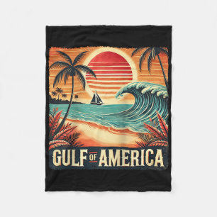 Retro Gulf Of Usa America Est 2025 American Flag J Fleece Blanket