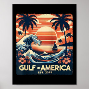 Retro Gulf Of Usa America Est 2025 American Flag J Poster