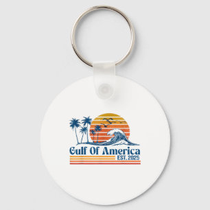 Retro Gulf Of Usa America Est 2025 American Flag Key Ring