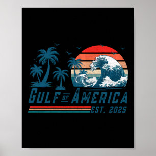 Retro Gulf Of Usa America Est 2025 American Flag L Poster