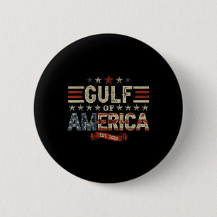 Retro Gulf Of Usa America Est 2025 American Flag M 6 Cm Round Badge