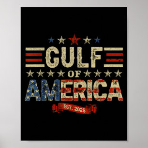 Retro Gulf Of Usa America Est 2025 American Flag M Poster