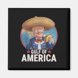 Retro Gulf Of Usa America Est 2025 American Flag Magnet