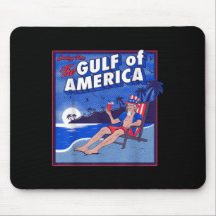 Retro Gulf Of Usa America Est 2025 American Flag Mouse Pad