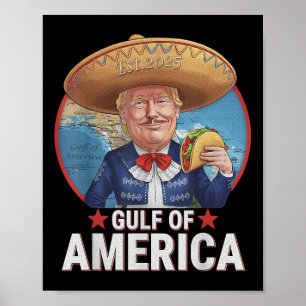 Retro Gulf Of Usa America Est 2025 American Flag Poster