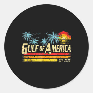Retro Gulf Of Usa America Est 2025 American Flag T Classic Round Sticker