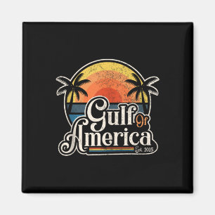 Retro Gulf Of Usa America Est 2025 American Flag T Magnet