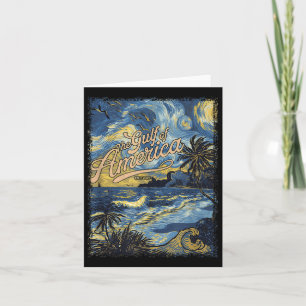 Retro Gulf Of Usa America Est 2025 Gulf Mexico Card