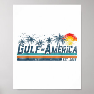 Retro Gulf Of Usa America Est 2025 Gulf Mexico For Poster