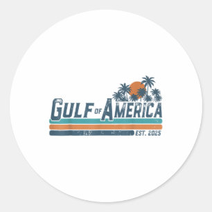 Retro Gulf Of Usa America Est 2025 Gulf Of Mexico  Classic Round Sticker