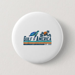 Retro Gulf Of Usa America Est 2025 Turtle Gulf Mex 6 Cm Round Badge