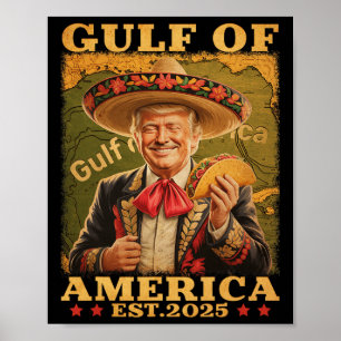 Retro Gulf Of Usa America Mexico Funny Trump Mexic Poster