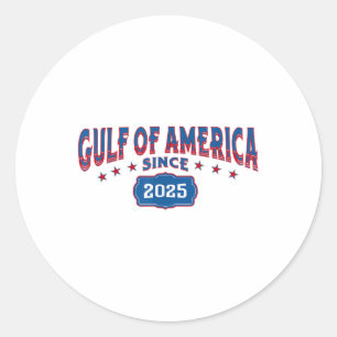 Retro Gulf Of Usa America Since 2025 Us Flag Gulf  Classic Round Sticker