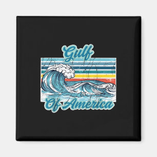 Retro Gulf Of Usa America Wave Mexico Trump Patrio Magnet