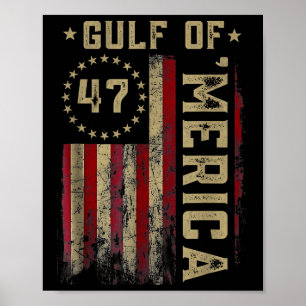 Retro Gulf Of Usa Merica Est 2025 American Flag 4t Poster