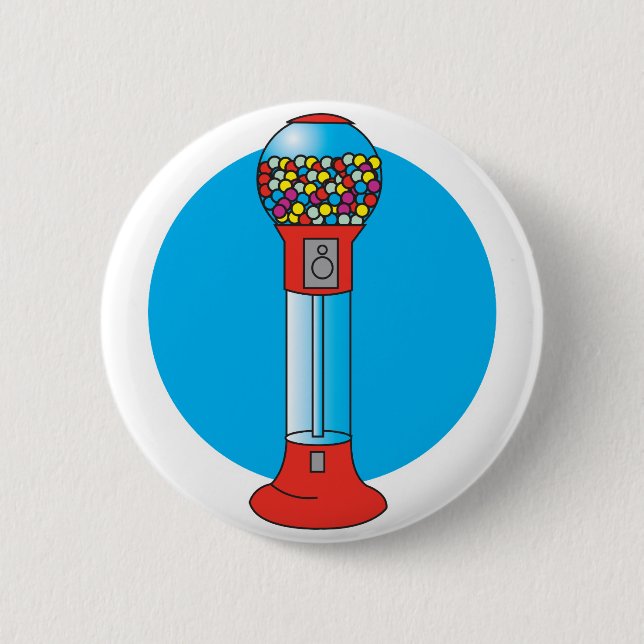 retro gumball machine 6 cm round badge (Front)