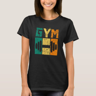 Retro GYM Grunge Dumbbell T-Shirt