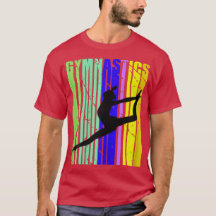 Retro Gymnastics Birthday Gymnast Girls Colourful  T-Shirt