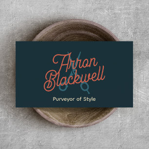 Retro Hair Stylist Scissors Business Card