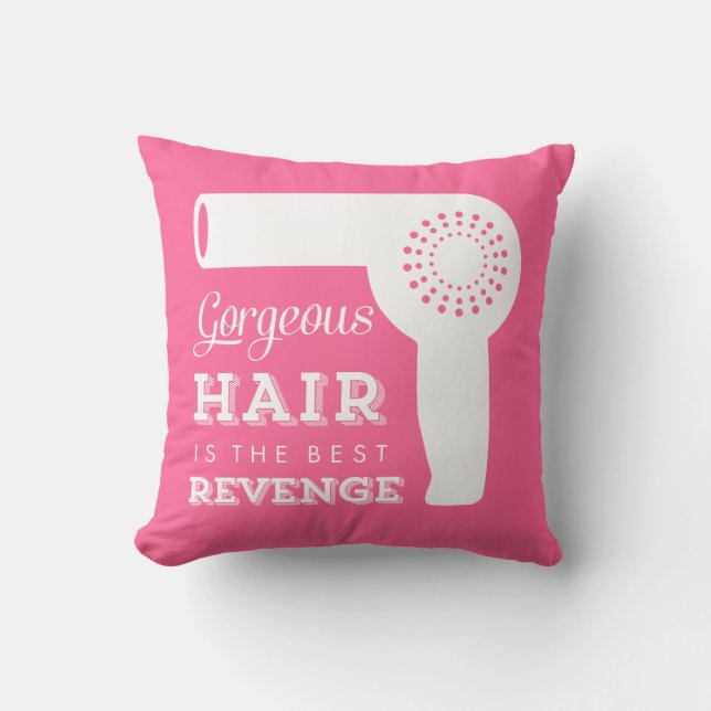 Retro Hairdryer Throw Pillow (Front)