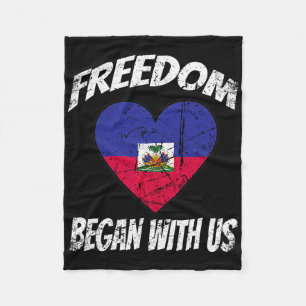 Retro Haitian Independence Shirt Celebration Day  Fleece Blanket
